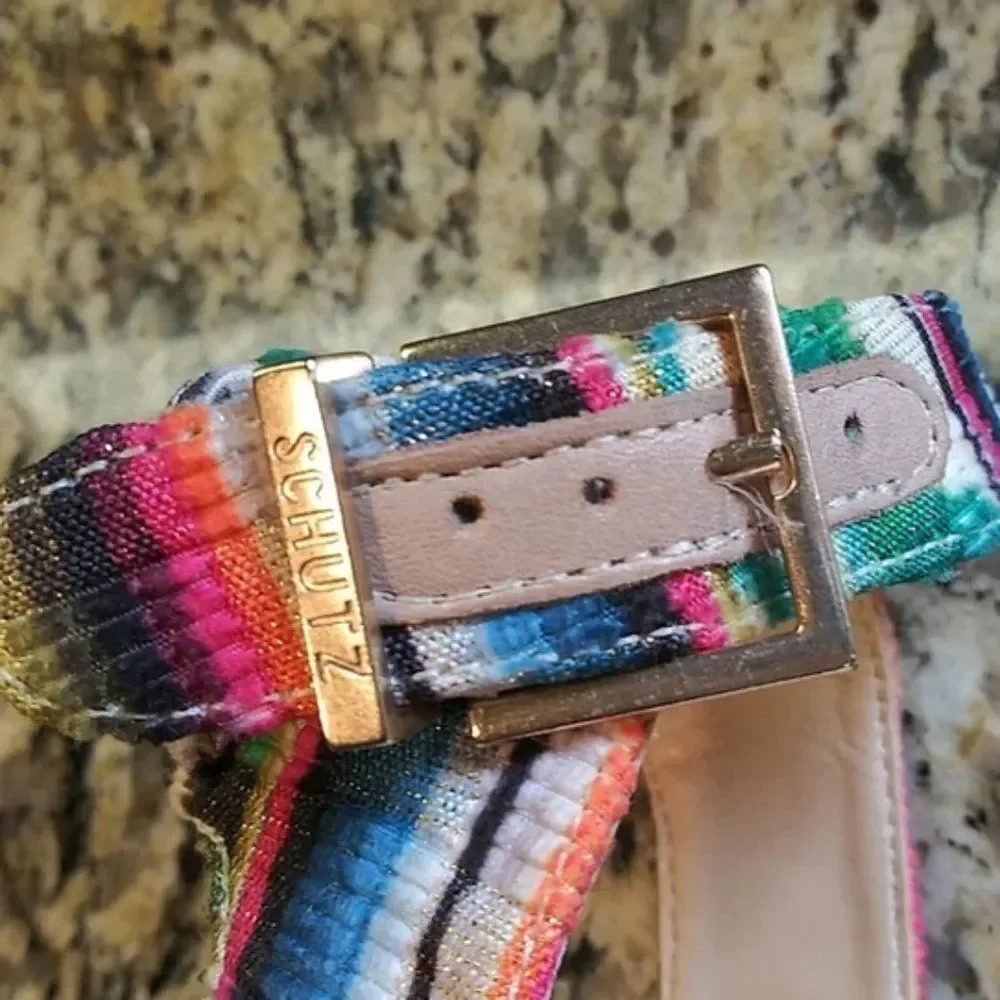 Schutz Rainbow Block Heel
